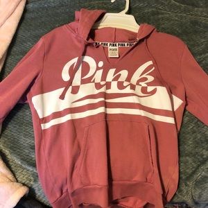 PINK v-neck hoodie